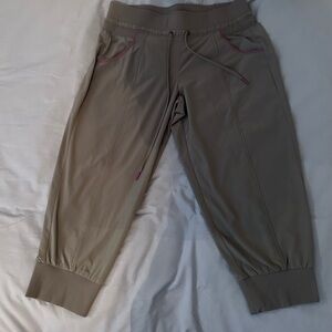 Size 6 , Athlete Sweats, polyester& spandex worn once. Gray